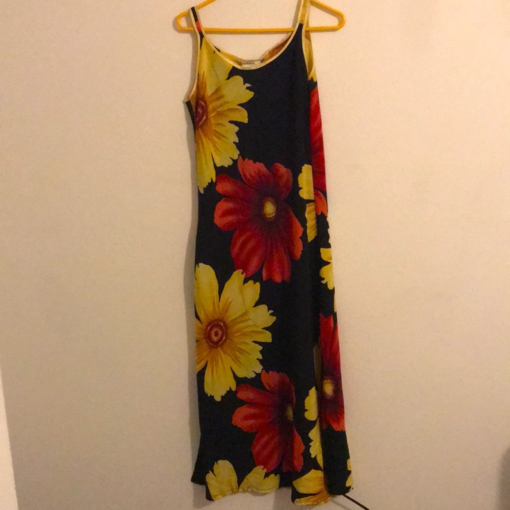 Long floral tank dress